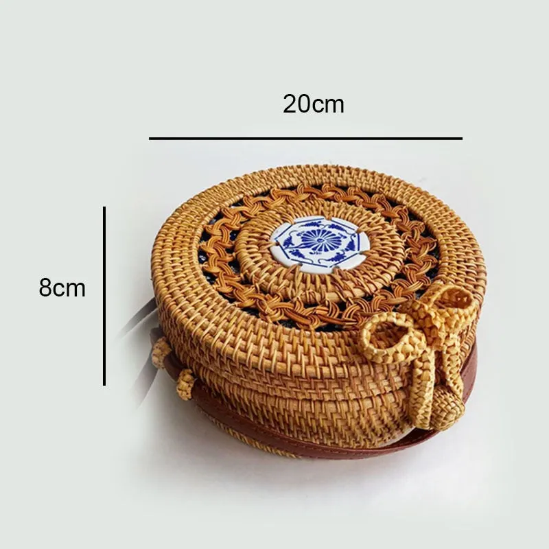 Woven Straw Boho Round Bags