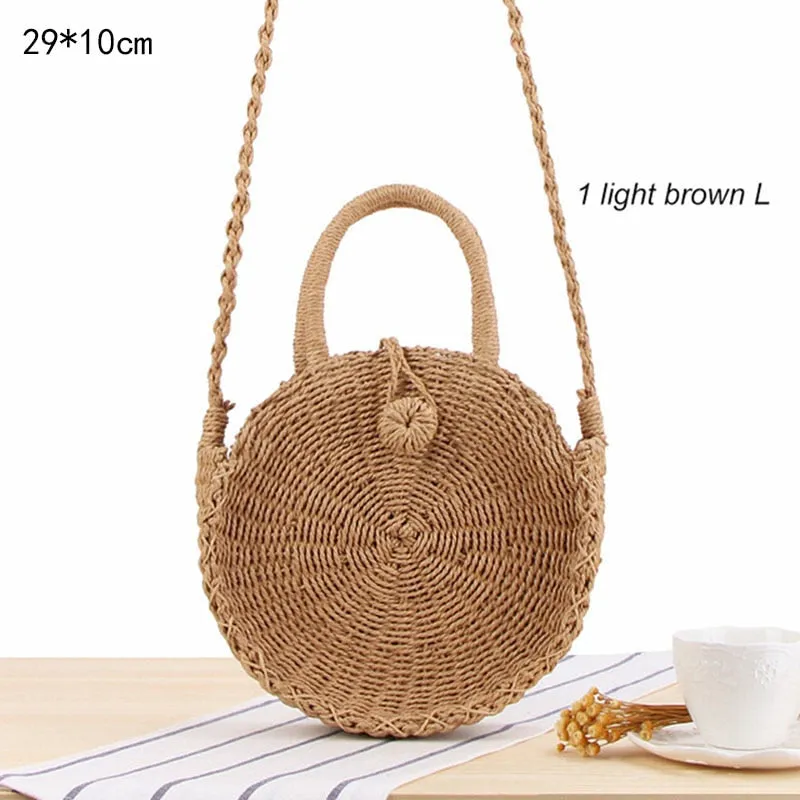 Woven Straw Boho Round Bags