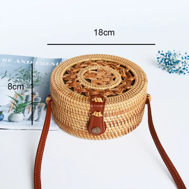 Woven Straw Boho Round Bags