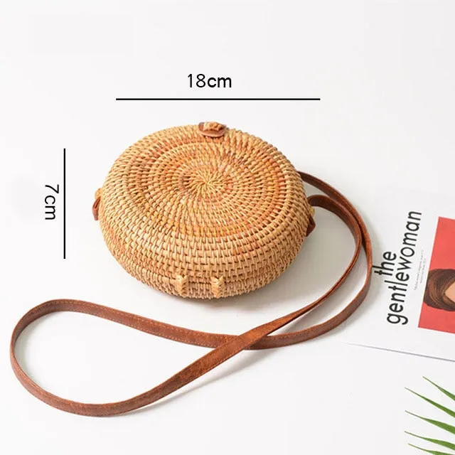 Woven Straw Boho Round Bags