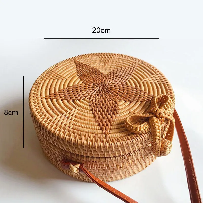 Woven Straw Boho Round Bags