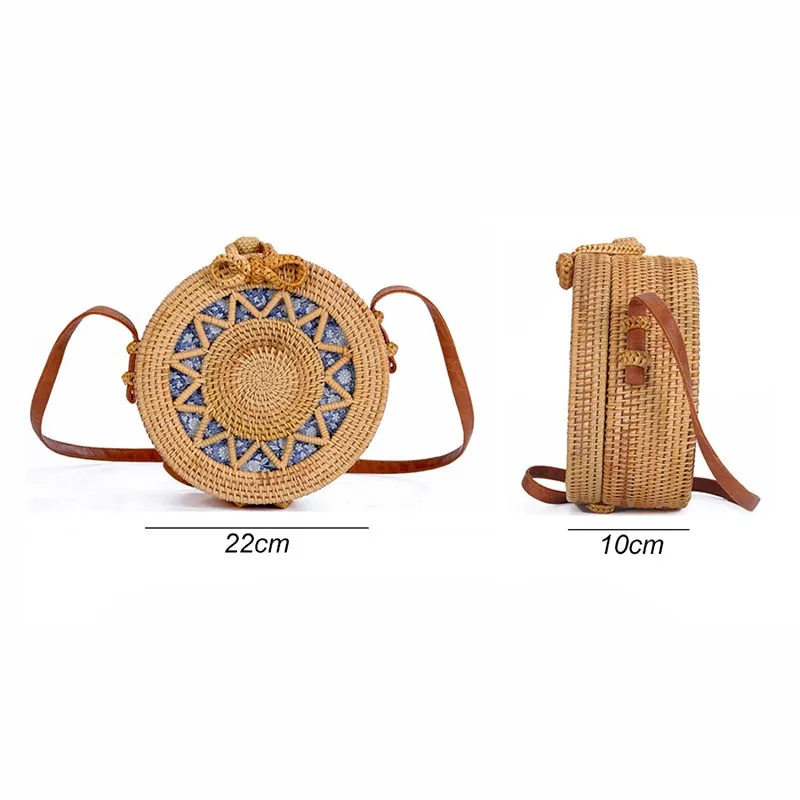 Woven Straw Boho Round Bags
