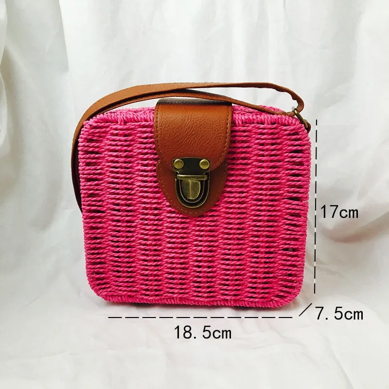 Woven Straw Boho Round Bags
