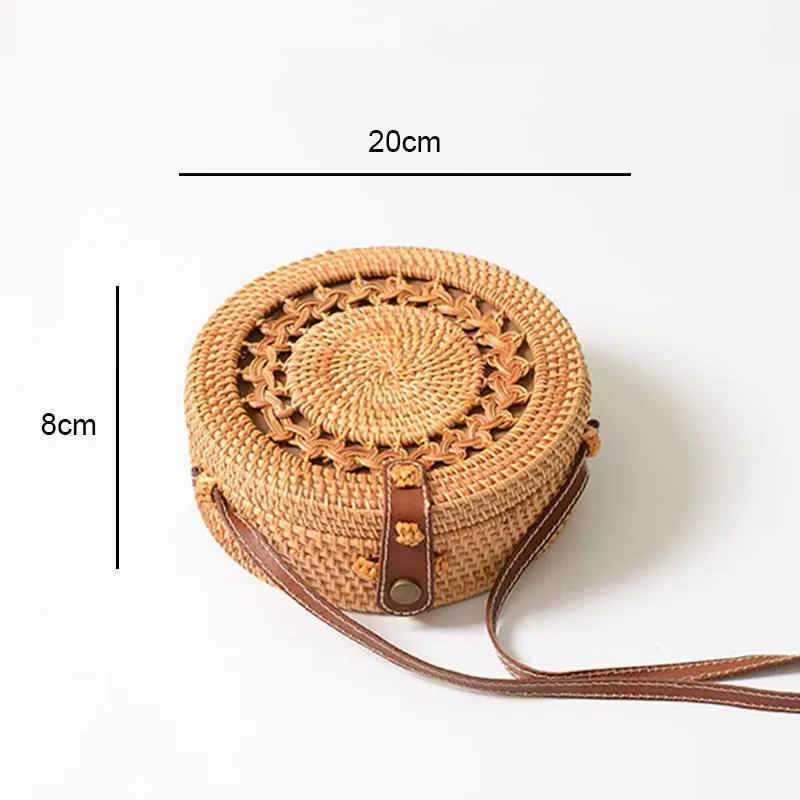 Woven Straw Boho Round Bags