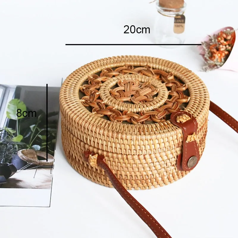Woven Straw Boho Round Bags