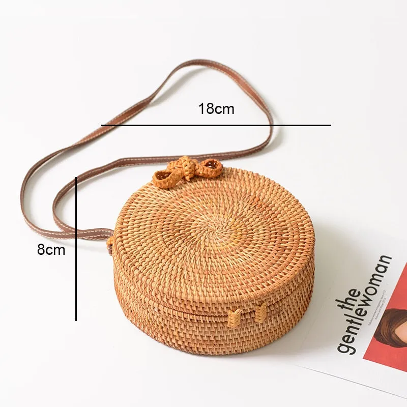 Woven Straw Boho Round Bags
