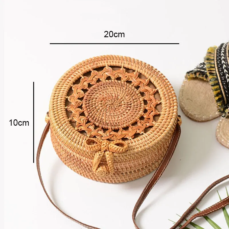 Woven Straw Boho Round Bags