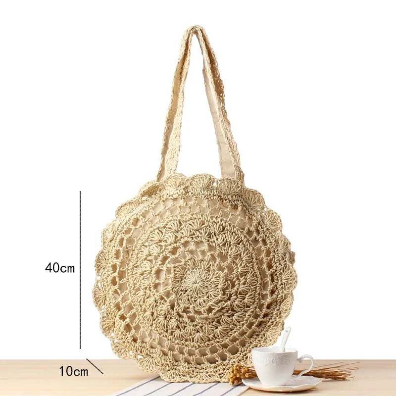 Woven Straw Boho Round Bags