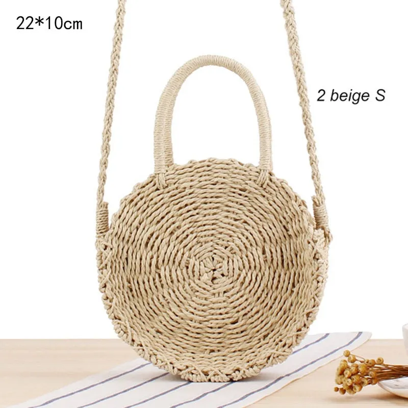 Woven Straw Boho Round Bags