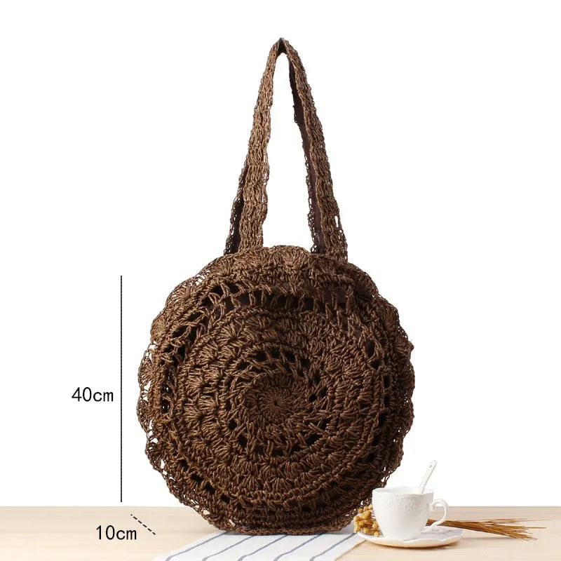 Woven Straw Boho Round Bags