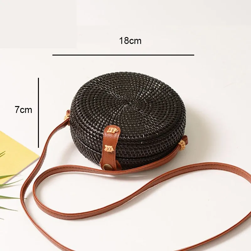 Woven Straw Boho Round Bags