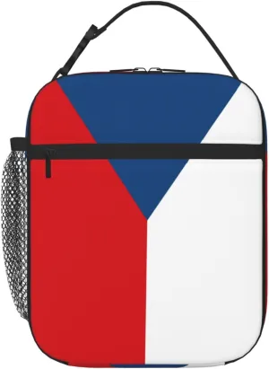 WURTON Flag Of The Czech Republic Print Travel Cooler Lunch Bag â€“ Versatile Adults Insulated Lunch Box Tote, Women Men