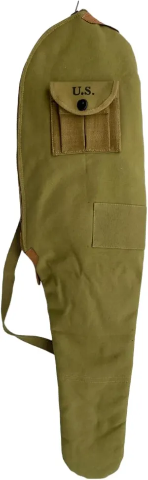 WW2 M1 CARBINE FLEECE LINED CANVAS CASE WITH CARRY STRAP Marked US OD Color
