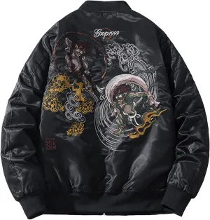 XYXIONGMAO Streetwear Bomber Jackets Windbreaker Techwear ghost embroidery pattern Clothes Flight Jacket for Men