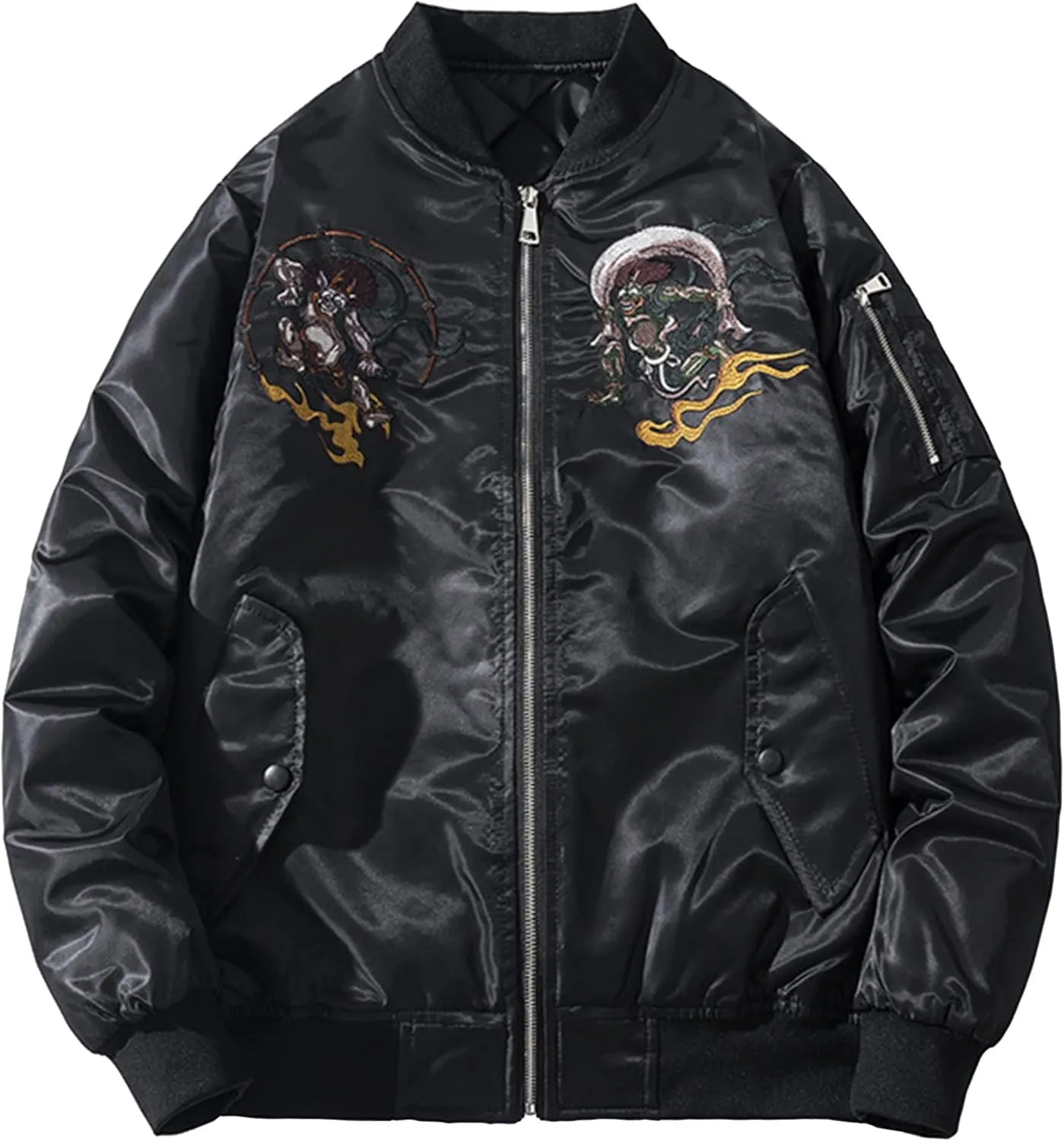 XYXIONGMAO Streetwear Bomber Jackets Windbreaker Techwear ghost embroidery pattern Clothes Flight Jacket for Men