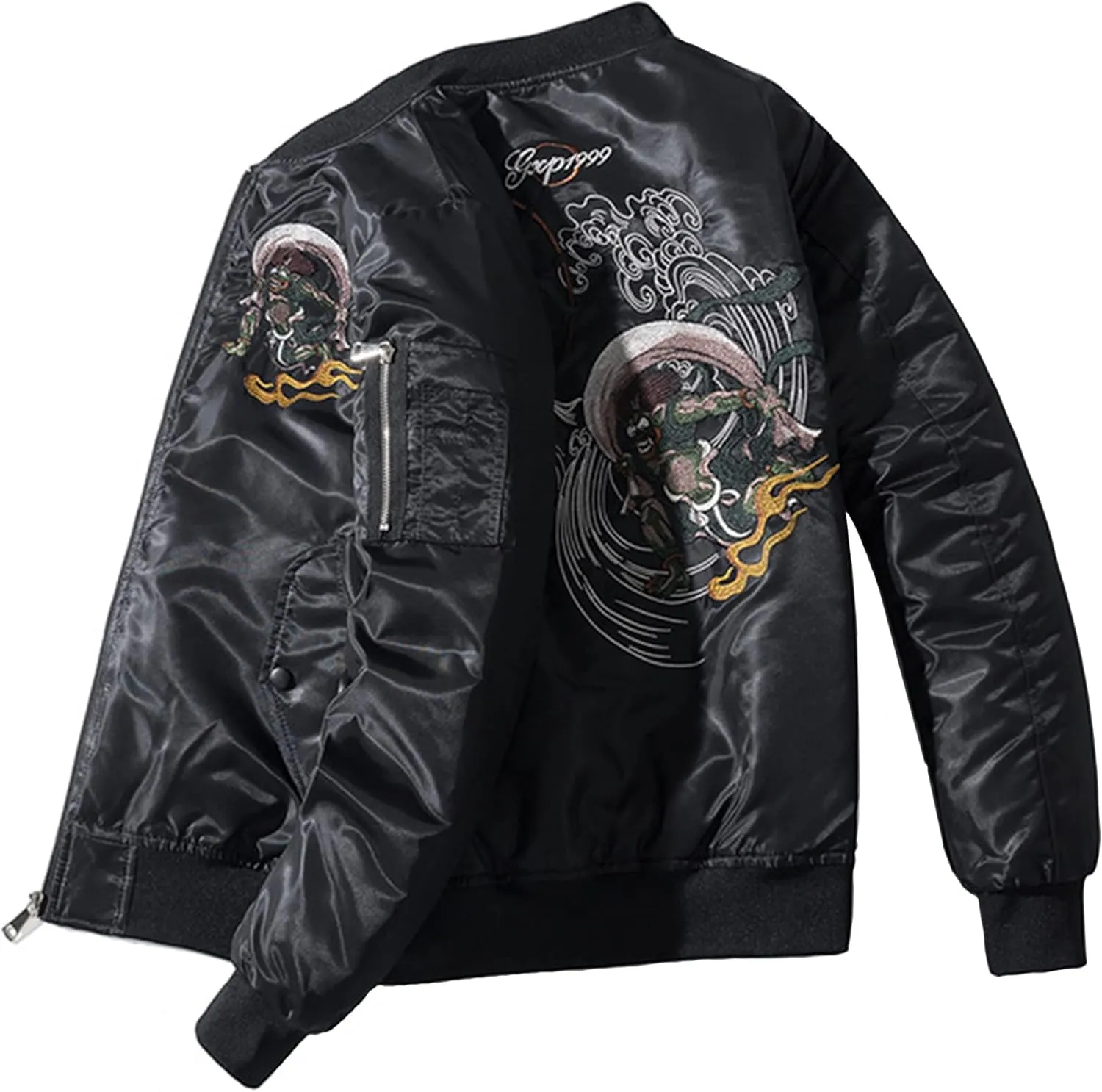 XYXIONGMAO Streetwear Bomber Jackets Windbreaker Techwear ghost embroidery pattern Clothes Flight Jacket for Men