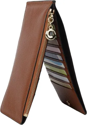 YALUXE Women's Genuine Leather Wallet RFID Blocking Multi Card Organizer with Cell Phone Pocket Zipper Closure