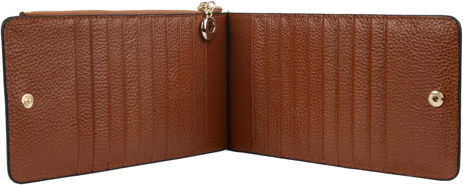YALUXE Women's Genuine Leather Wallet RFID Blocking Multi Card Organizer with Cell Phone Pocket Zipper Closure