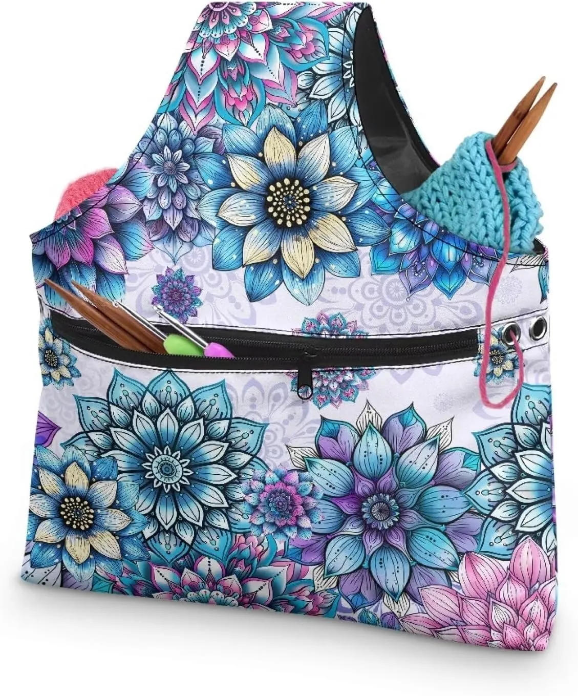Yarn Bags for Crocheting on the Go Crochet Tote Bags for Women Travel Crochet Organizers and Storage Bag