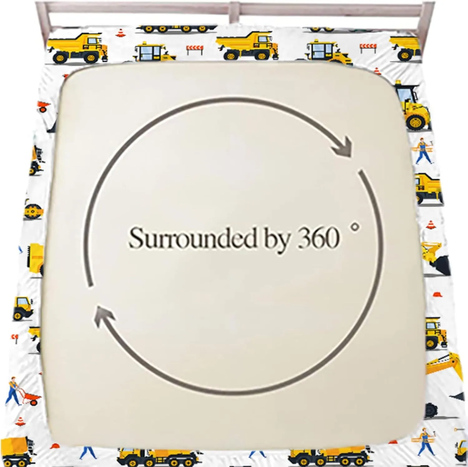 Yasida Twin Fitted Sheet Kids Car Sheets Twin Cartoon Excavator Truck Lifter Bedding 3D Printed Washable Machines Sheets with 1 Fitted Sheet   2 Pillowcases