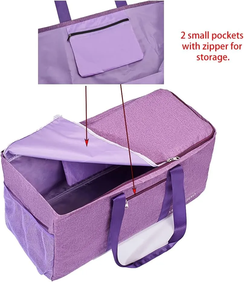 YELAIYEHAO Large Utility Tote Bag with lid, Foldable Collapsible Tote