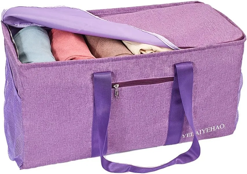 YELAIYEHAO Large Utility Tote Bag with lid, Foldable Collapsible Tote