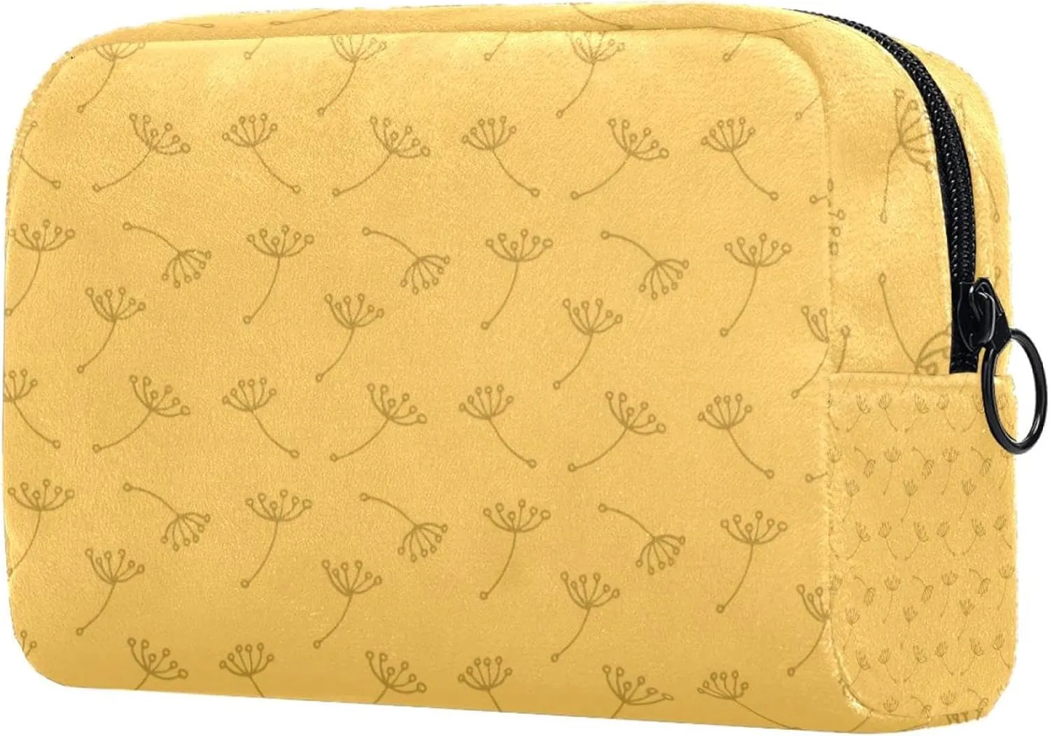 Yellow Dandelion Seeds Cosmetic Makeup Bags, Small Travel Zipper Pouch Portable Toiletry Bag Makeup Oganizer for Women Teen Girls