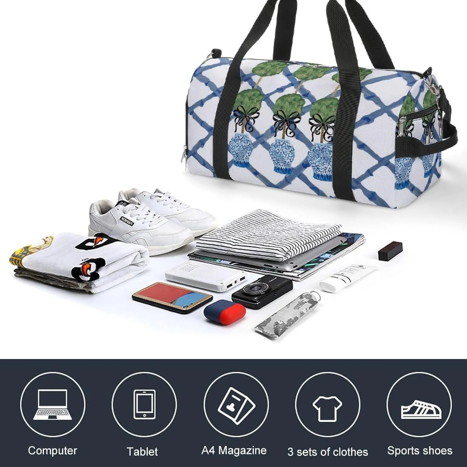 Yellow Lemons Pattern Fitness Bag with Large Capacity Backpack And Waterproof Bag