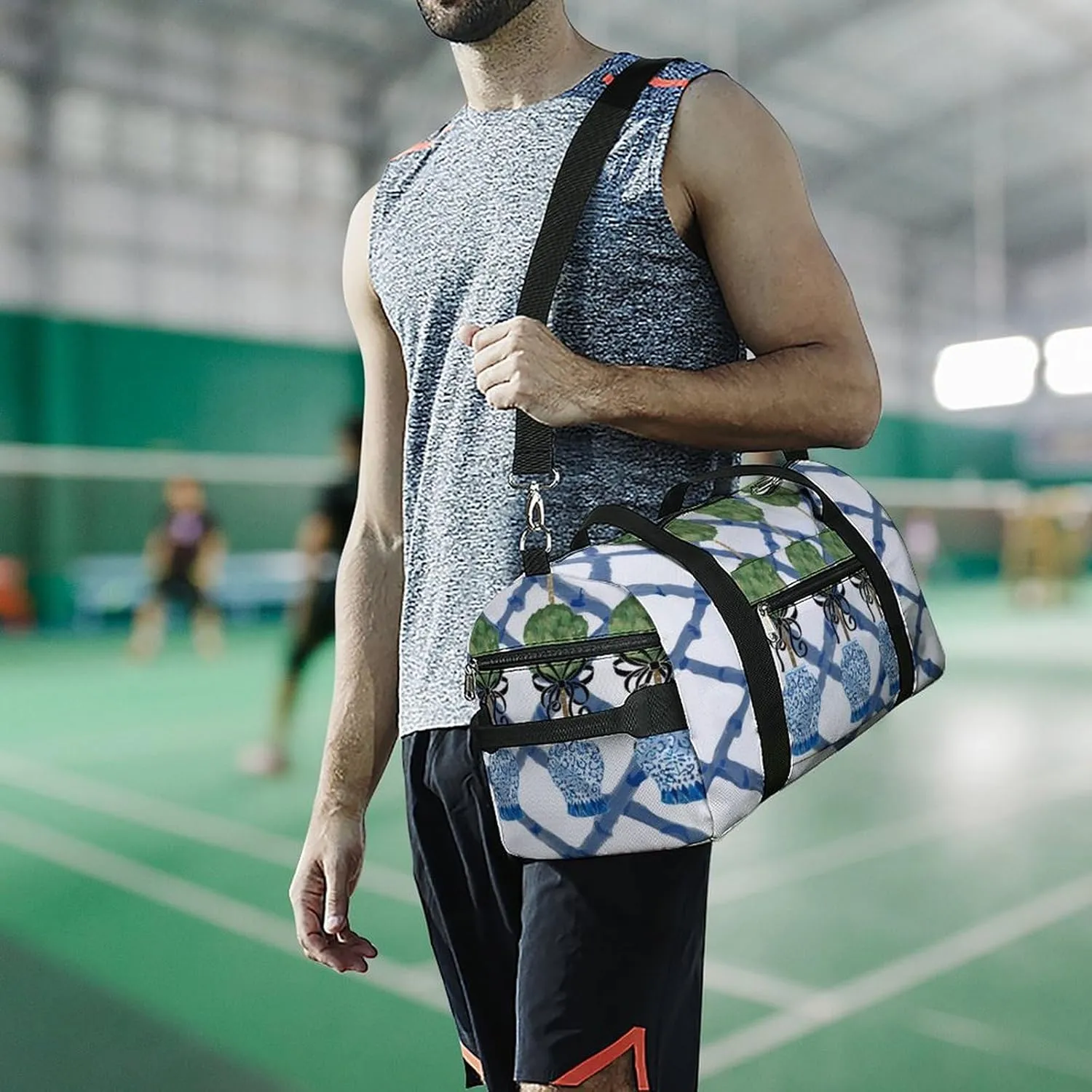 Yellow Lemons Pattern Fitness Bag with Large Capacity Backpack And Waterproof Bag