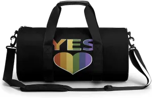 Yes Marriage Equality Lgbtq Compact Gym Bag Travel Duffel Bags Lightweight Foldable Sports Tote Gymbag