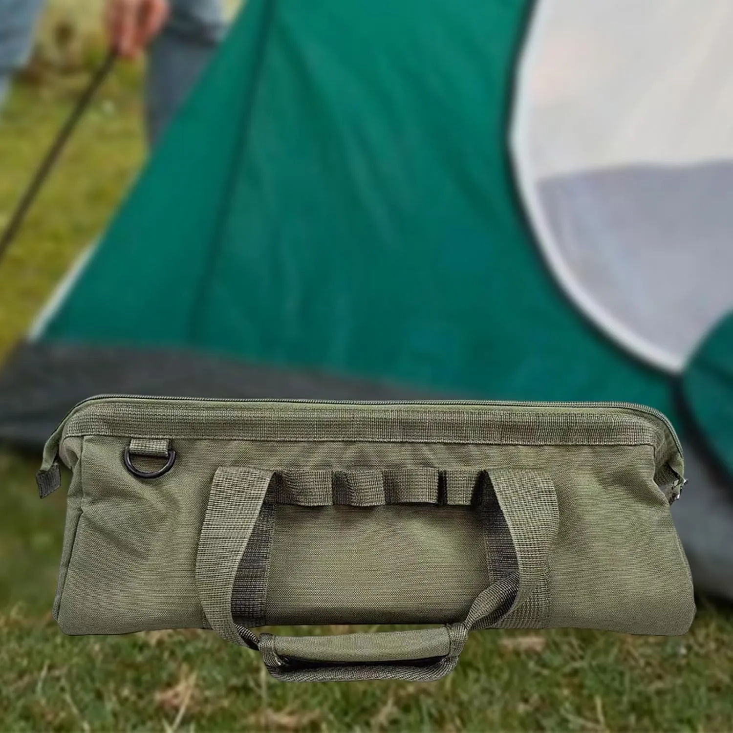 YIJU Tent Stakes Bag Camping Nail Bag Camping Accessories Oxford Cloth Organizer Tent Pole Pegs Bag for Picnic Camping Tent Nails, Green