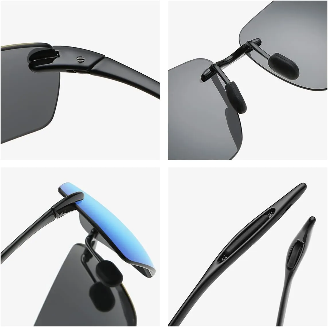 YIMI Rimless Polarized Sport Sunglasses for Men Women Driving Running Golf Glasses Anti Glare UV400 Protection Eyewear Shades