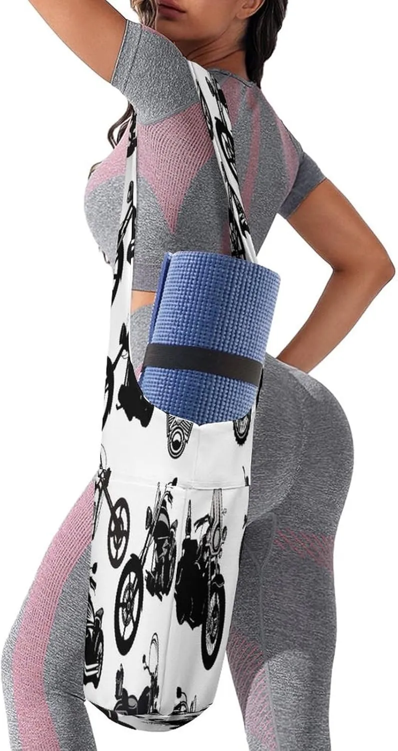 Yoga Mat Bag, Soft Canvas Storage Bag Fashion Mat Bag for Clothes Dorm Organizer with Pocket Shoulder Strap
