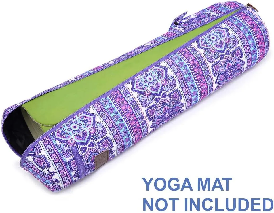 Yoga Mat Bag,Full-zip Exercise Yoga Mat Carrier Bag - Double Storage Pocket,Easy Access Zipper, Adjustable Shoulder Strap and Handle,Fits Most Mats
