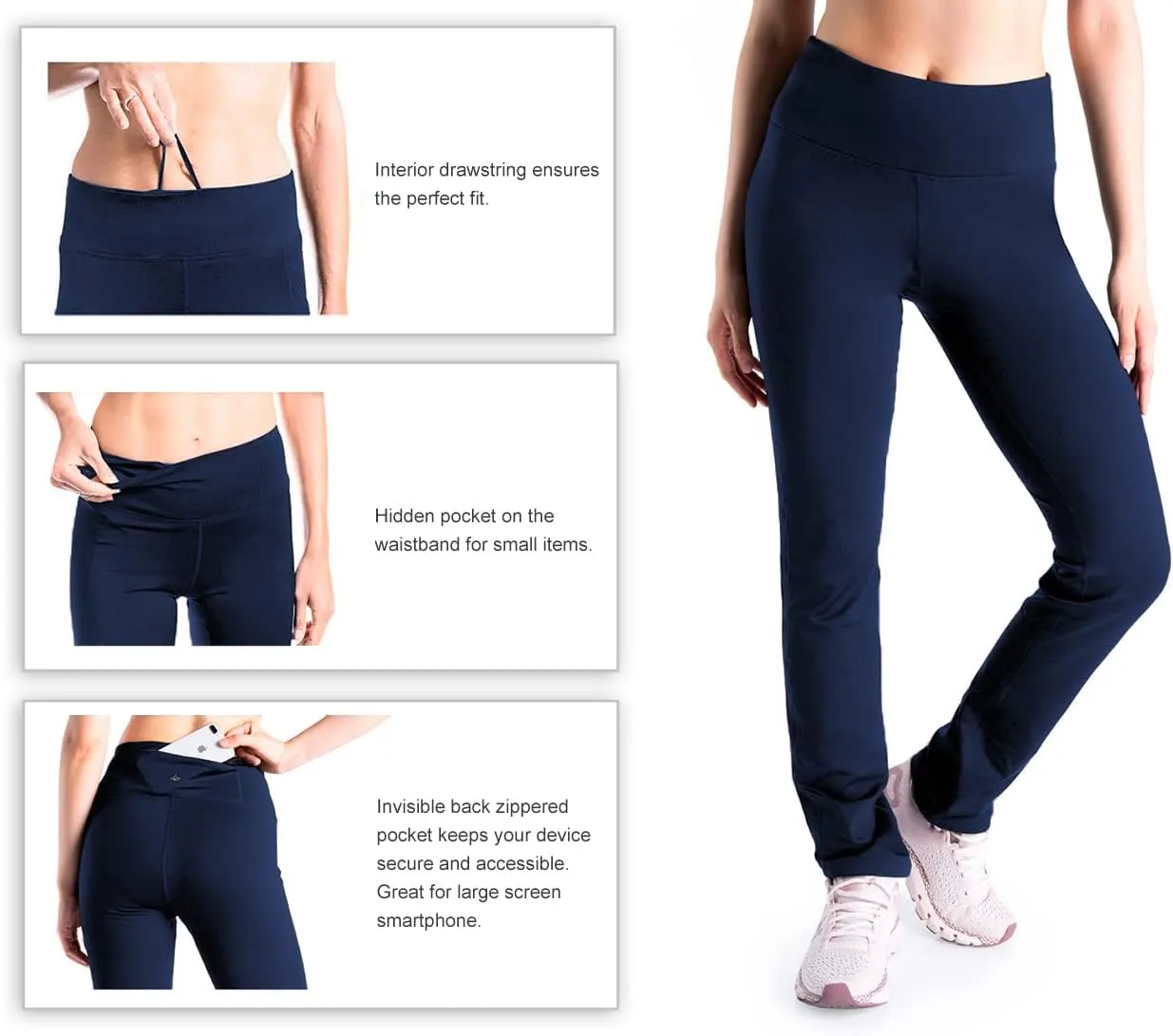 Yogipace 27"/29"/31"/33"/35"/37" Women's Fleece Lined Thermal Pants Yoga Straight Leg Winter Trousers