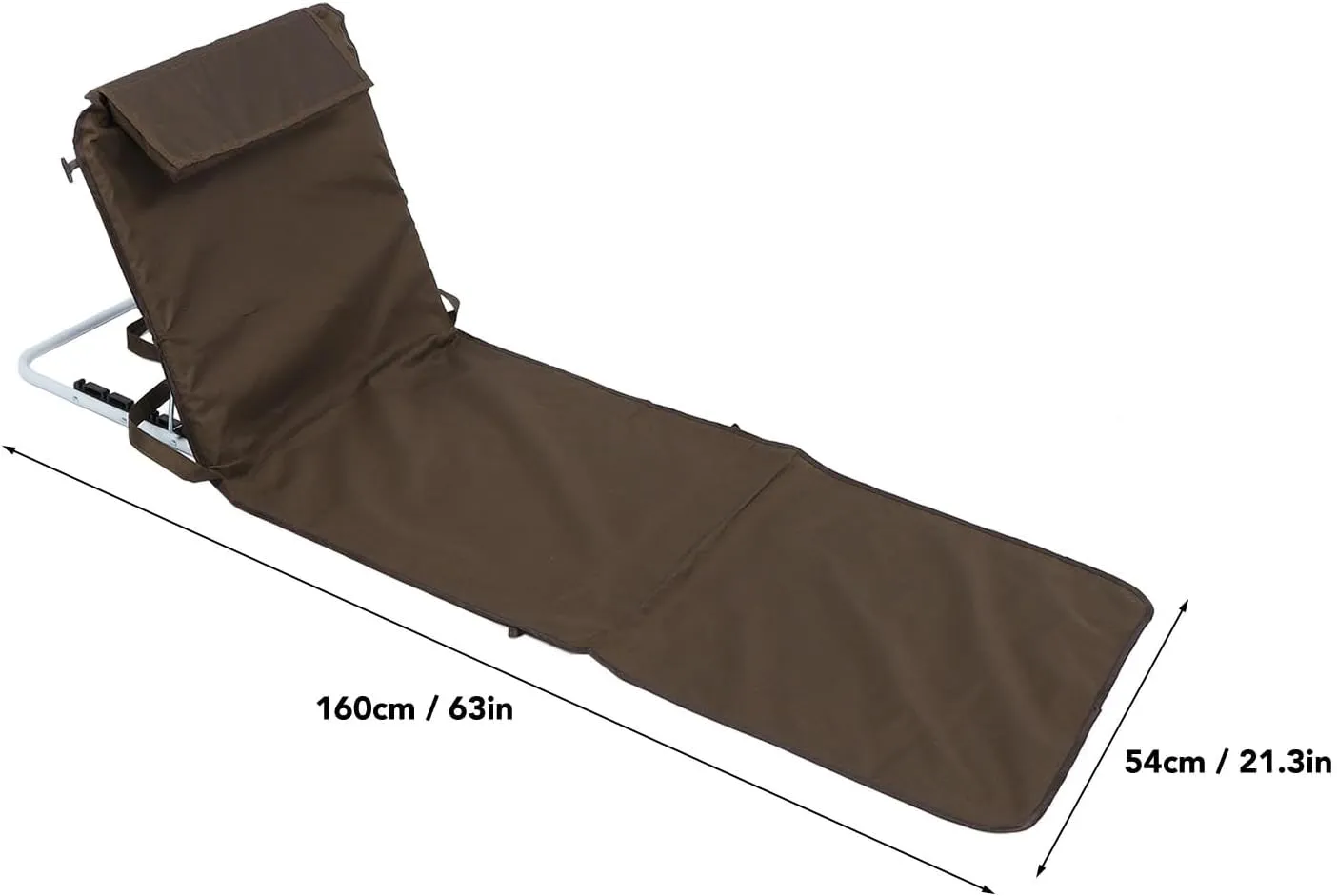 Yosoo Beach Lounge Chair Folding Adjustable Reclining Beach Mat for Pool Camping (Brown)