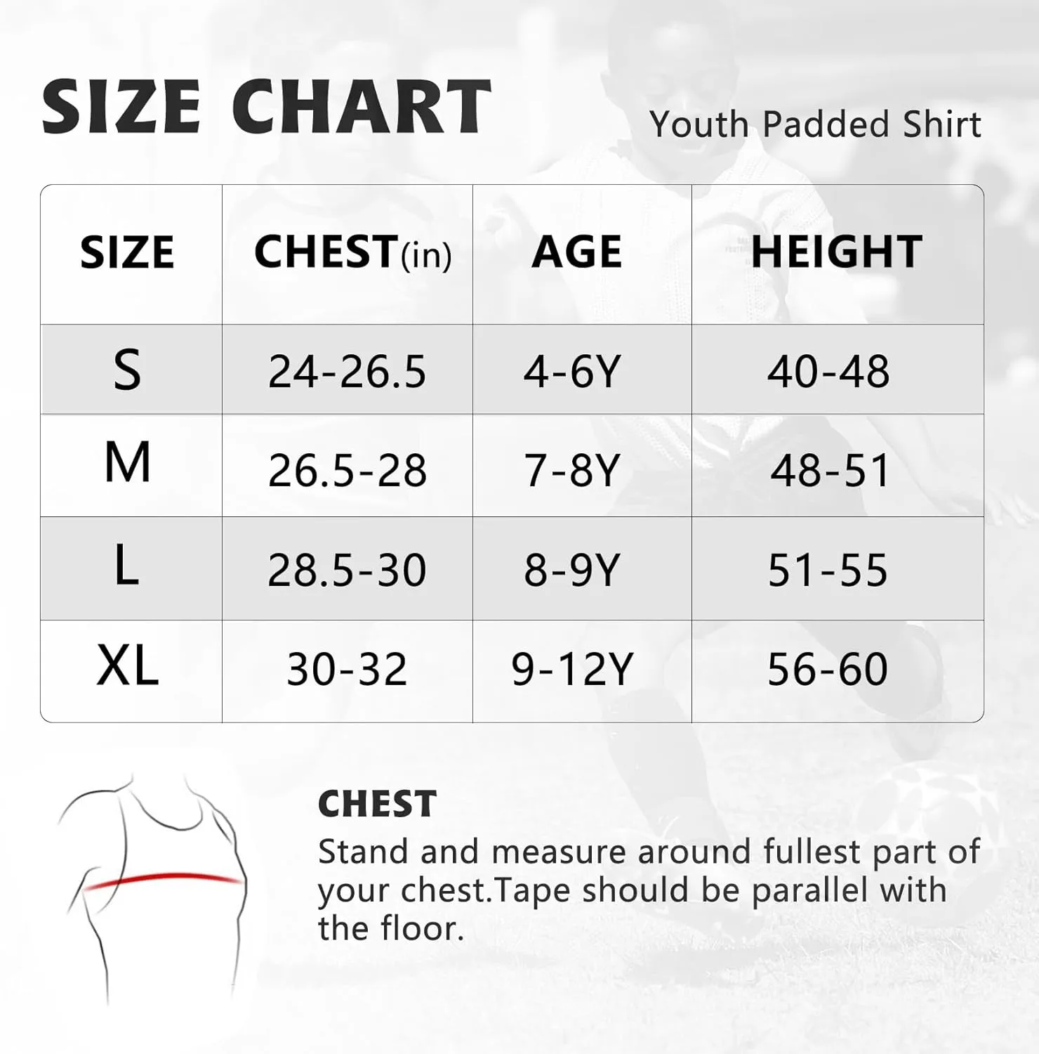 Youth Boys Football Rib Protector for Paintball Baseball Compression Padded Chest Protective