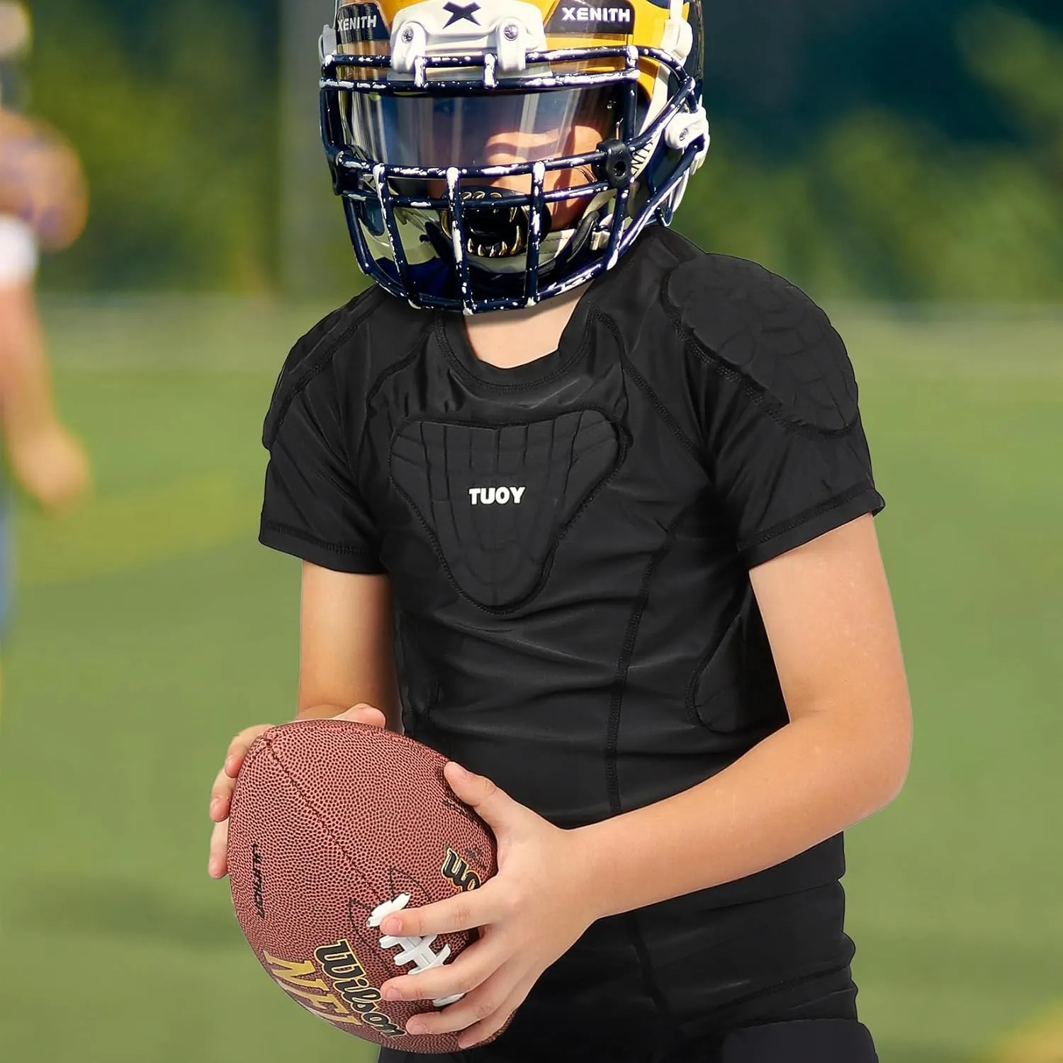 Youth Boys Football Rib Protector for Paintball Baseball Compression Padded Chest Protective