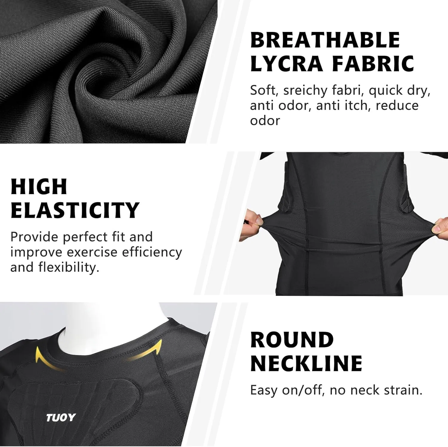 Youth Boys Football Rib Protector for Paintball Baseball Compression Padded Chest Protective