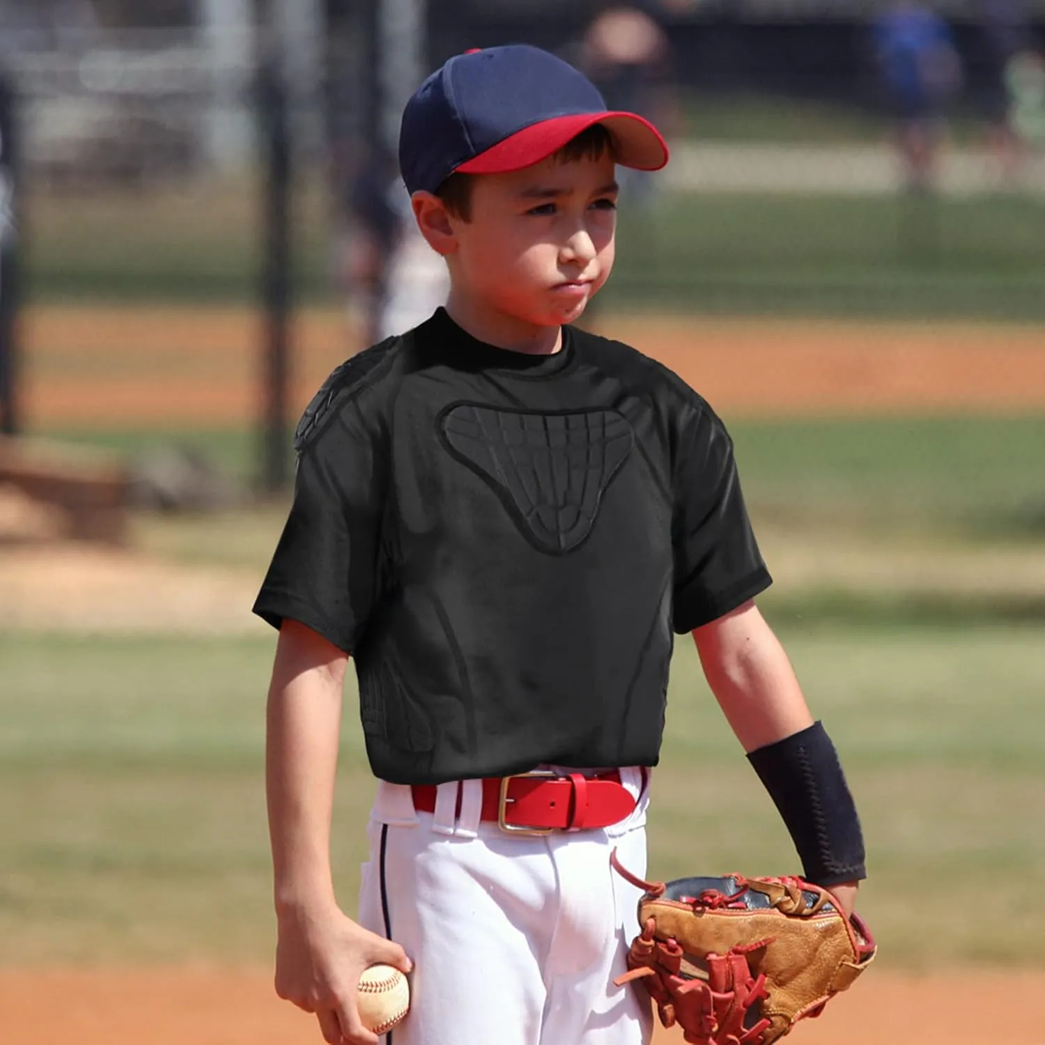 Youth Boys Football Rib Protector for Paintball Baseball Compression Padded Chest Protective