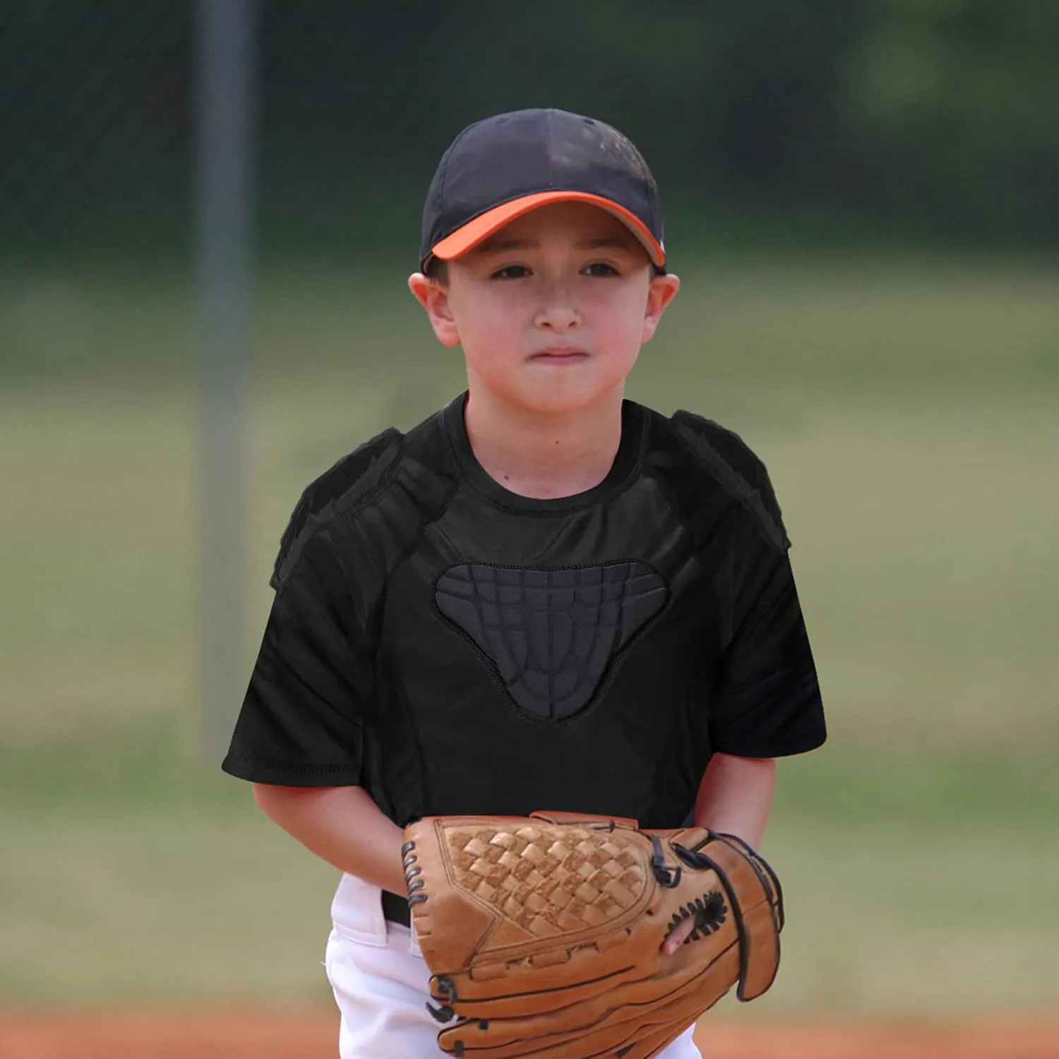Youth Boys Football Rib Protector for Paintball Baseball Compression Padded Chest Protective