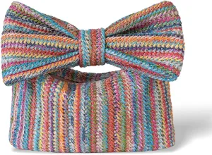 YYW Women Straw Clutch Purse Woven Bowknot Envelope Handbag Wedding Clutch Bag for Vocation Party