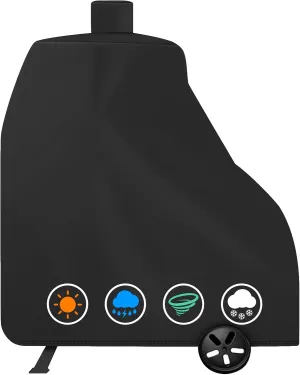 ZBXFCSH Heavy Duty Grill Cover Fit Dyna-Glo DGSS1382VCS-D and DGSS1382VCS Vertical Offset Charcoal Smoker Grill Cover, Black