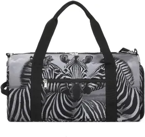 Zebra Animal Sports Gym Bag for Men Women Travel Duffel Bag with Shoulder Strap