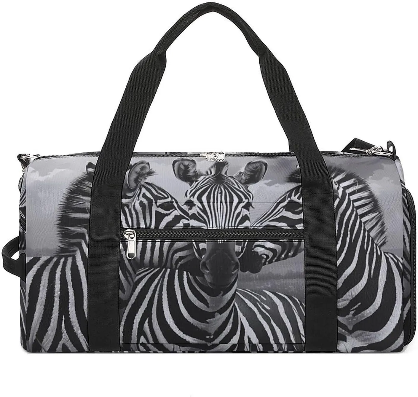 Zebra Animal Sports Gym Bag for Men Women Travel Duffel Bag with Shoulder Strap