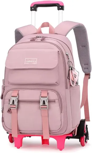 ZHANAO Rolling Backpack Luggage BookBag with Wheels Trolley Bag Wheeled Travel Backpack for Girls & Boys Trolley Bag