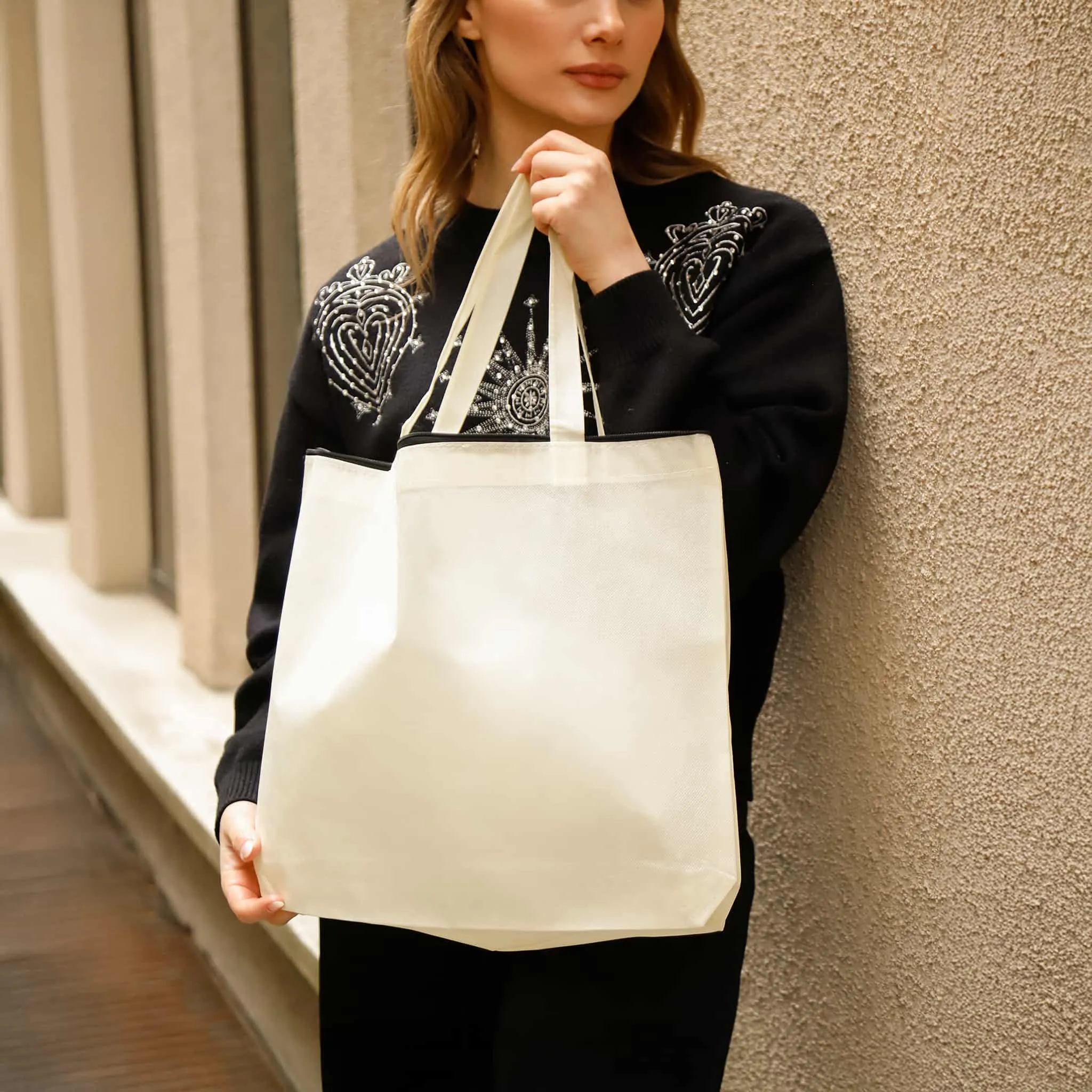 Zippered Promo Convention Tote Bag with Gusset - GN26