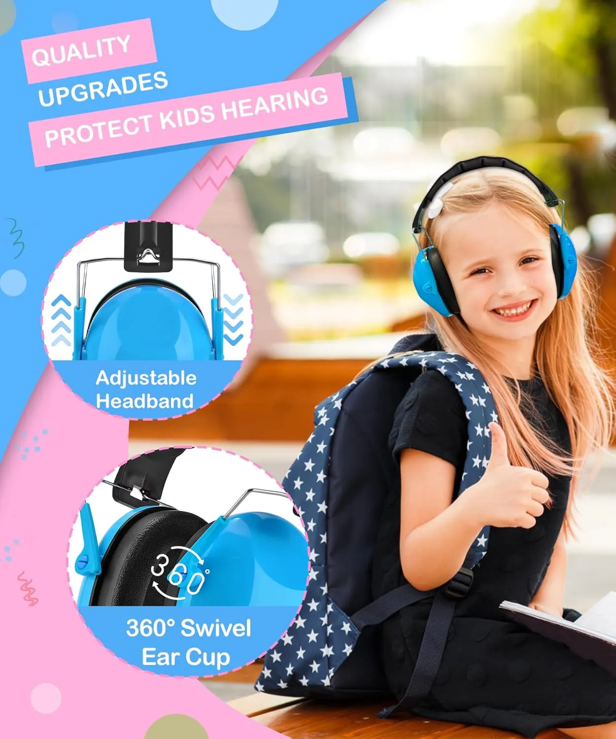 ZOHAN Kids Noise Cancelling Headphones - 25dB NRR Kids Ear Protection 3 Pack, Hearing Protection Safety Ear Muffs for School Monster Truck Fireworks Travel Studying Concerts Events