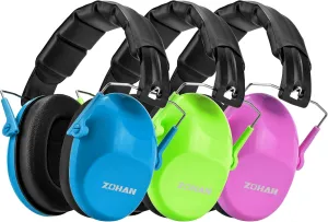 ZOHAN Kids Noise Cancelling Headphones - 25dB NRR Kids Ear Protection 3 Pack, Hearing Protection Safety Ear Muffs for School Monster Truck Fireworks Travel Studying Concerts Events
