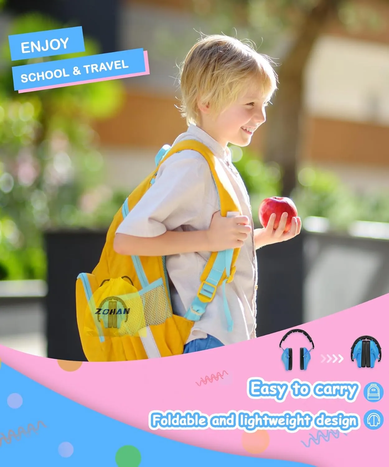 ZOHAN Kids Noise Cancelling Headphones - 25dB NRR Kids Ear Protection 3 Pack, Hearing Protection Safety Ear Muffs for School Monster Truck Fireworks Travel Studying Concerts Events
